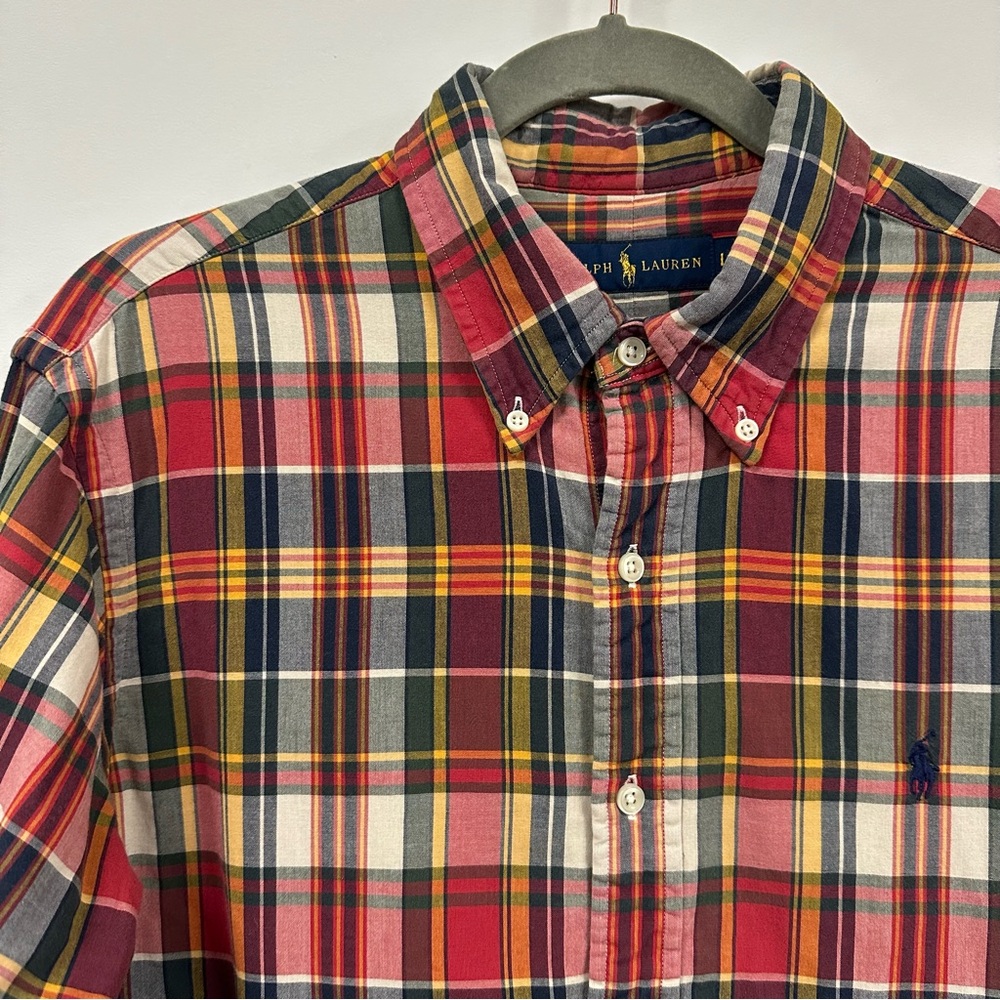 Polo Ralph Lauren PRL Madras Buttondown Shirt Large Lined